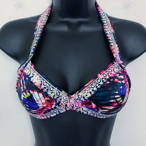 Pink Victoria’s Secret Halter Bikini Top Tropical